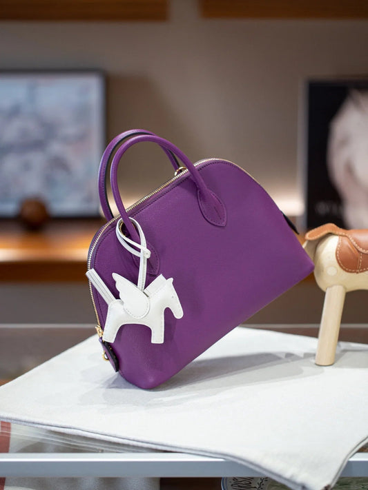 Genuine Leather Women's Handbag Semi-Handmade Bolide25 Bowling Shell Bag Epsom Top Layer Cowhide Crossbody Handbag Meera Meera