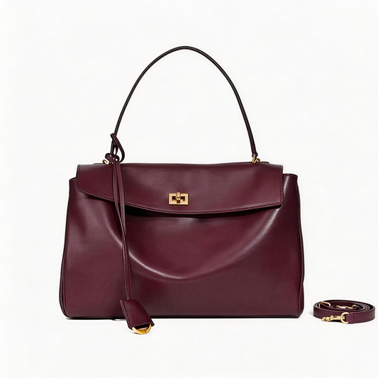 Meera Meera Rodeo Gold Buckle Leather Tote Meera Meera