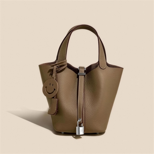 Meera Meera Luxe Bucket Tote – Genuine Leather Large Capacity Handbag Meera Meera